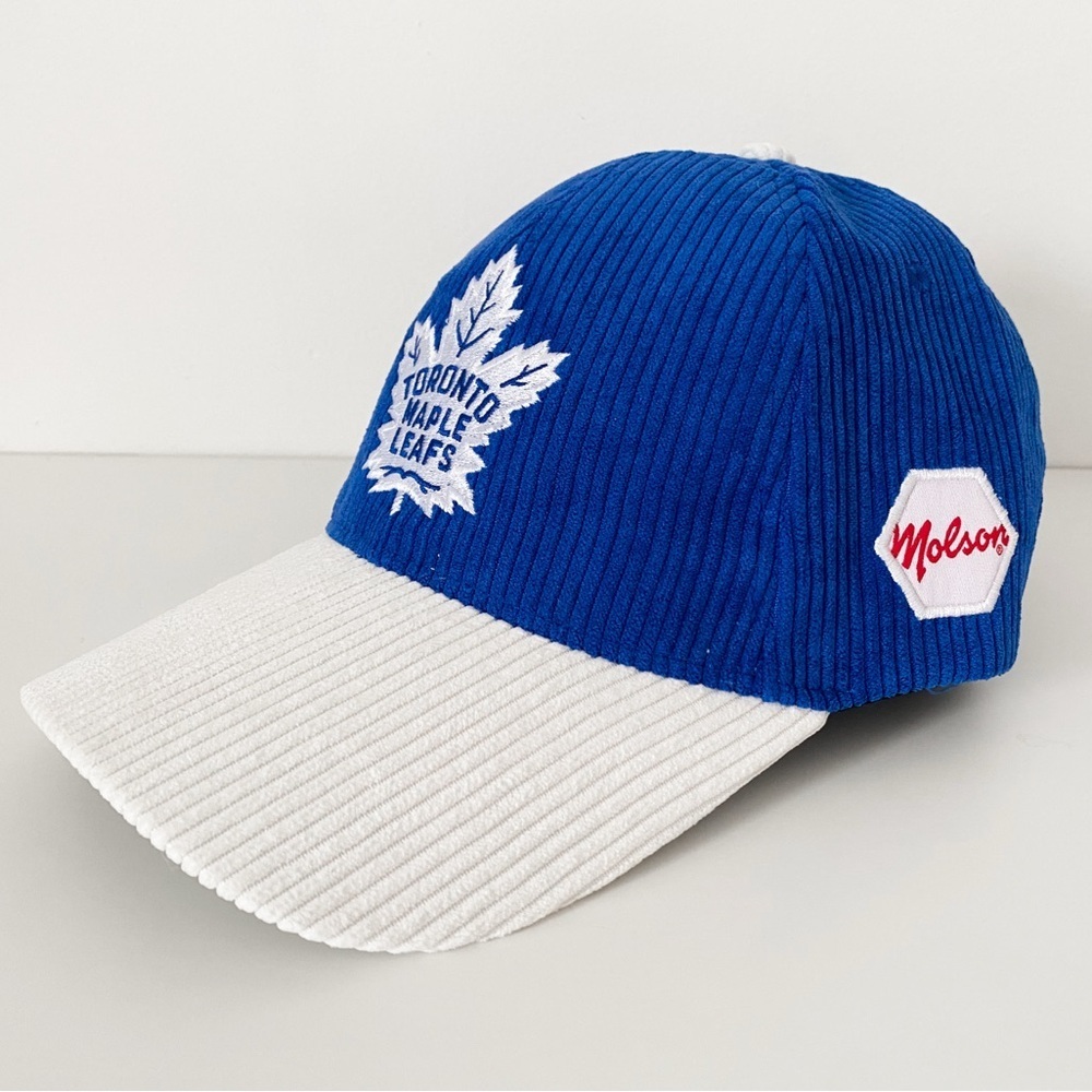 Toronto Maple Leafs Corduroy Hat x Molson – Adjustable Unisex, Blue and White - Picture 4 of 8